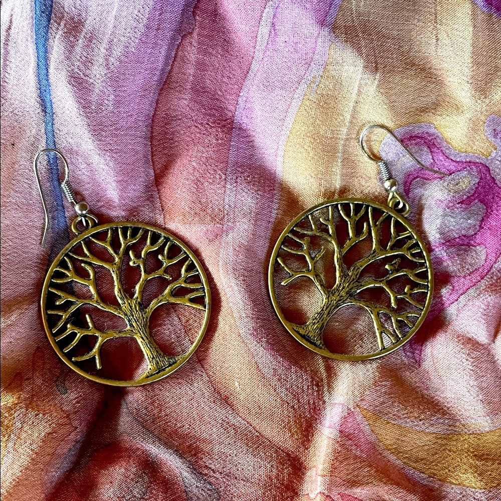 Super Pretty Boho Gold Tree Earrings